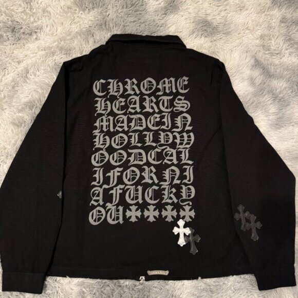 Chrome Hearts Black Cross Patchwork Jean Jacket Men’s Large - Picture 2 of 4